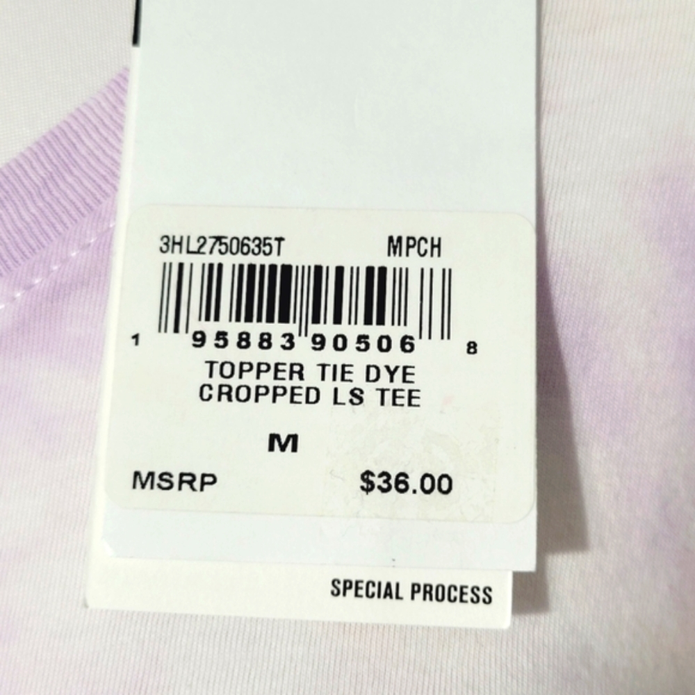 Hurley tie-dye long-sleeve tie-dye shirt, new with tag; size medium - Picture 6 of 6